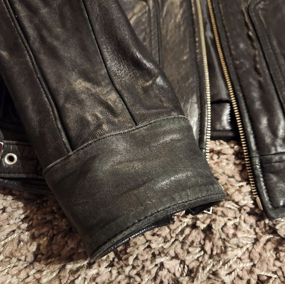 Gorgeous women's lined leather moto jacket - Picture 2 of 5